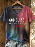 Women'S GOD BLESS Printed Casual T-Shirt