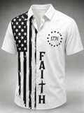 Men's Faith American Flag Printed Casual Shirt