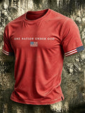 Men'S One Nation Under God Printed Casual T-Shirt