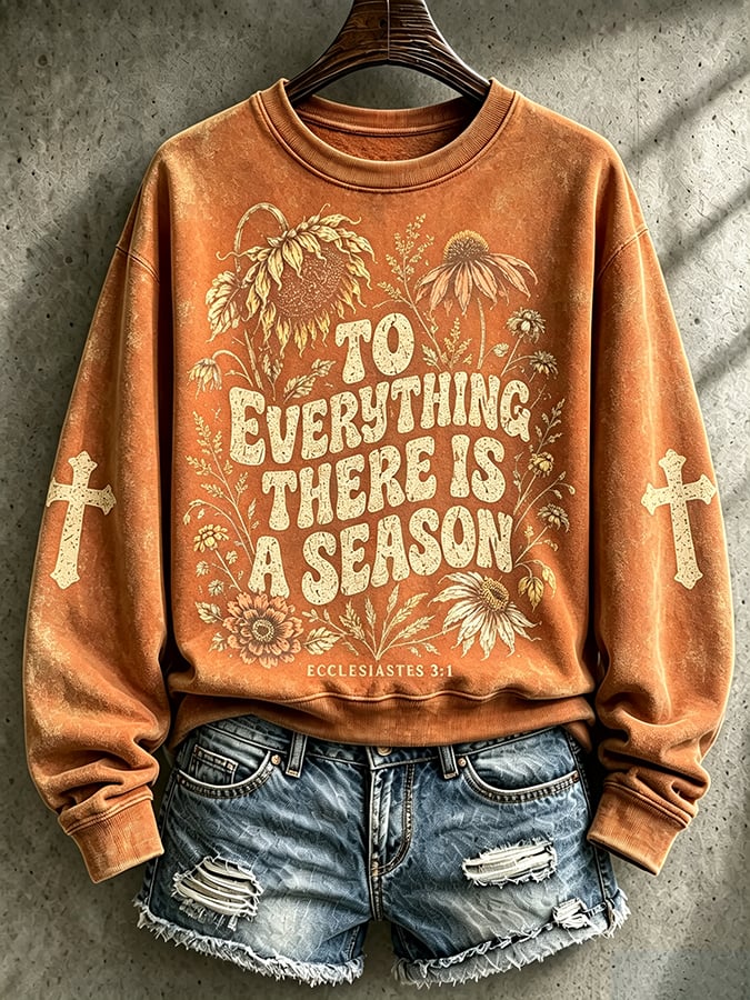 Women's To Everything There Is A Season Print Casual T-shirt