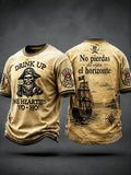 Men‘s Retro Pirate Graphic Print Casual T-shirt