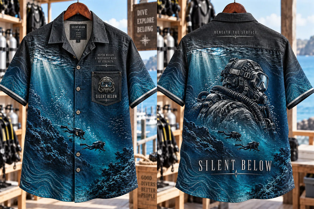 🤿 Silent Below – Beneath the Surface Deep Sea Diver Short Sleeve Shirt