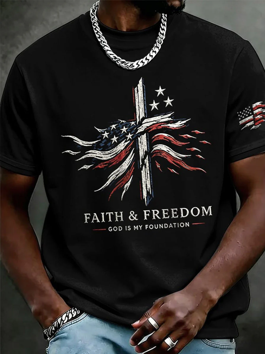 Men's Retro Print Short-Sleeve T-Shirt