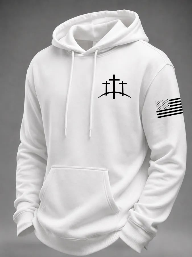 Men's Faith Cross Print Hoodie
