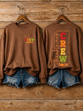 Women's Retro Thanksgiving Turkey Print Sweatshirt