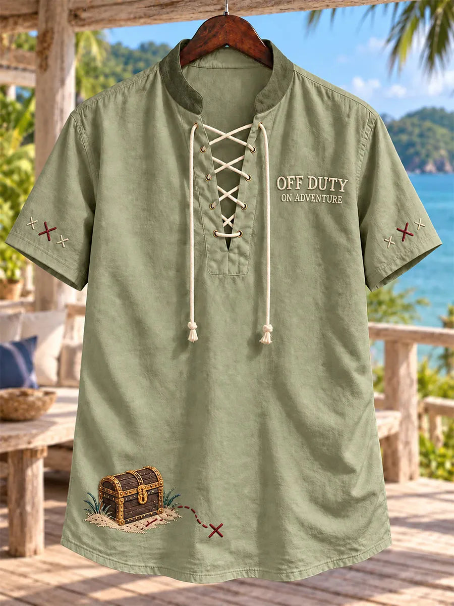 Off Duty Pirate Island Adventure Men's Vintage Shirt