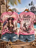 Women's Free Pirate Spirit Art Print T-Shirt