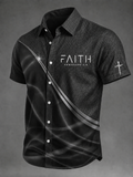 Men's casual belief art personalized printed collar shirt