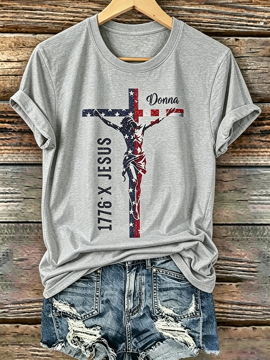 250Th Anniversary Commemorative Faith Glitter Printed Round Neck Top In The United States