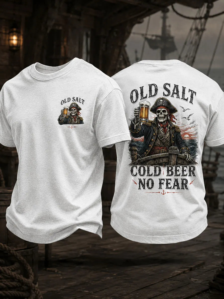 Men's "Old Salt Cold Beer No Fear" T-shirts