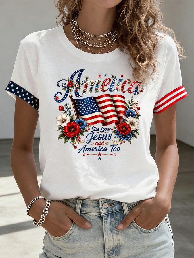 Women'S Casual Patriotic Faith T-Shirt