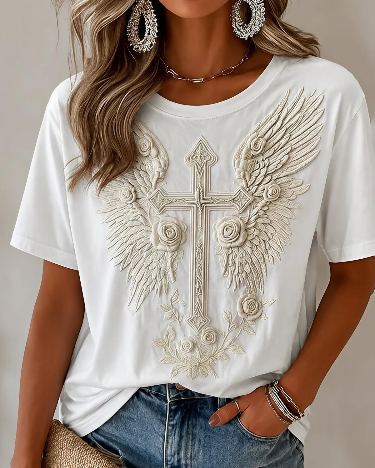 Women's Casual Faith Printed T-Shirt
