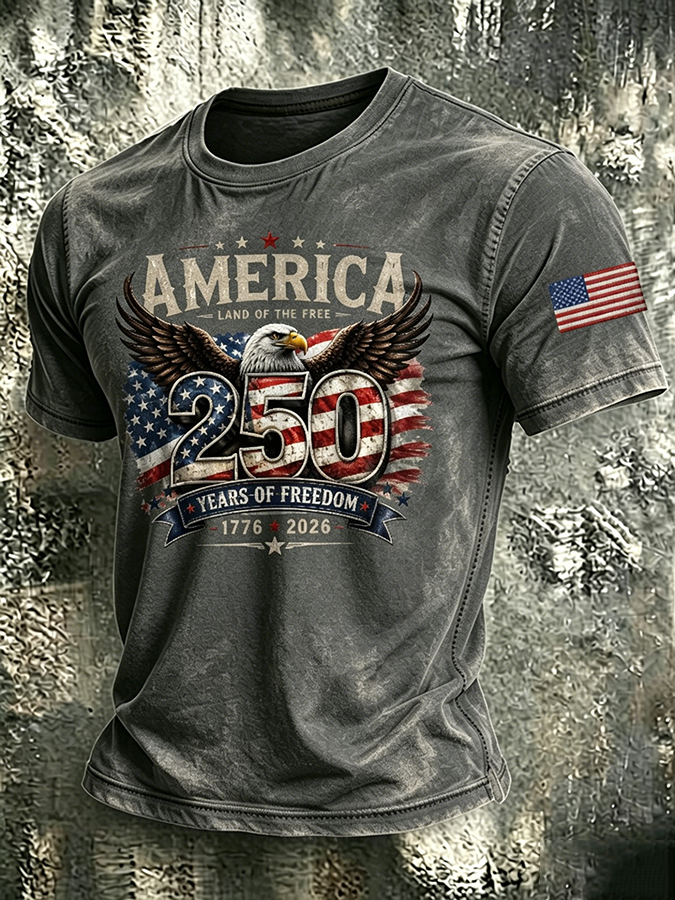 Men'S Patriotic Printed T-Shirt