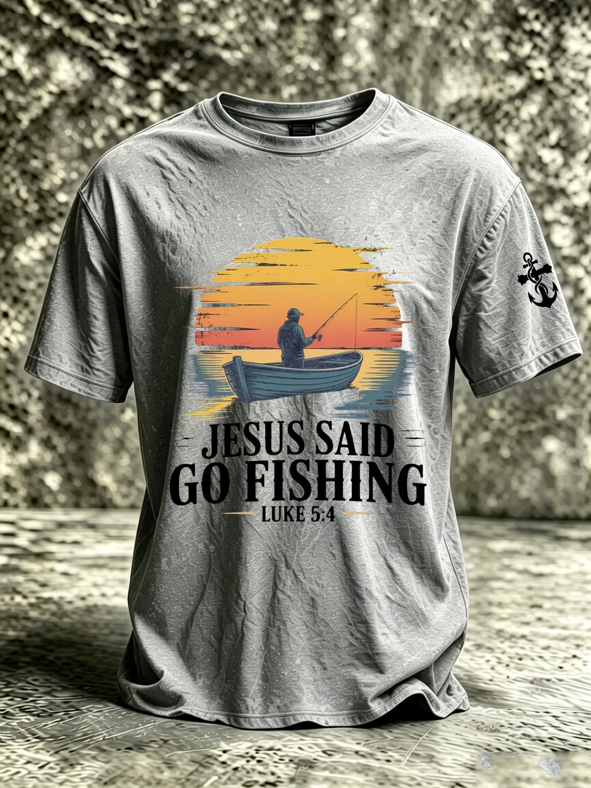 Men's Fishing Faith Graphic Casual Top
