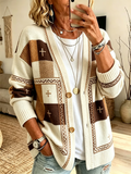 Women's Retro Faith Cross Printed Cardigan
