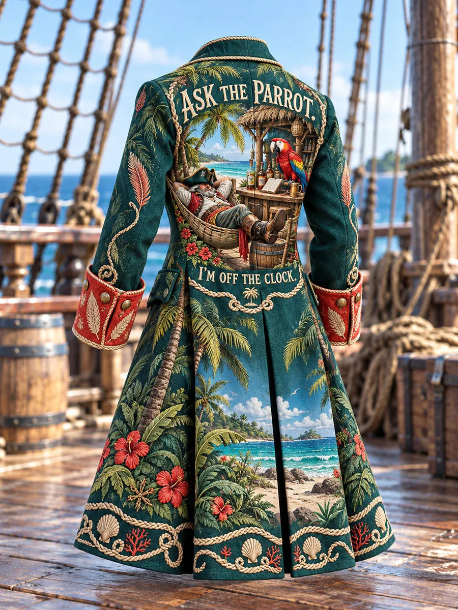 🦜 Men's Tropical Pirate Captain Coat