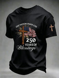 Men'S One Nation Under God Patriotic Printed T-Shirt With Faith Printed On It