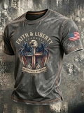 Men'S Faith Cross Printed Casual T-Shirt