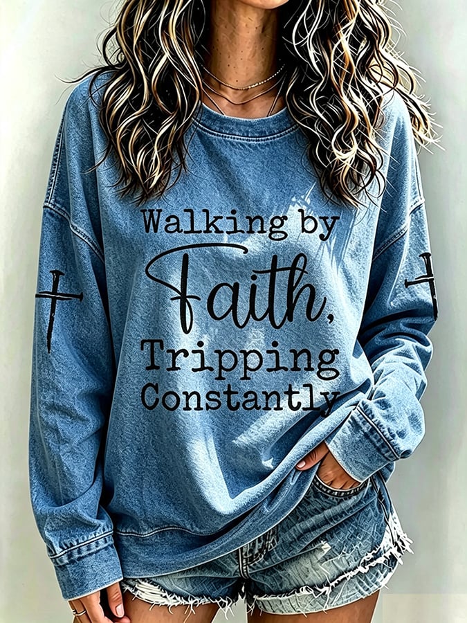Women's   Faith  Print Top