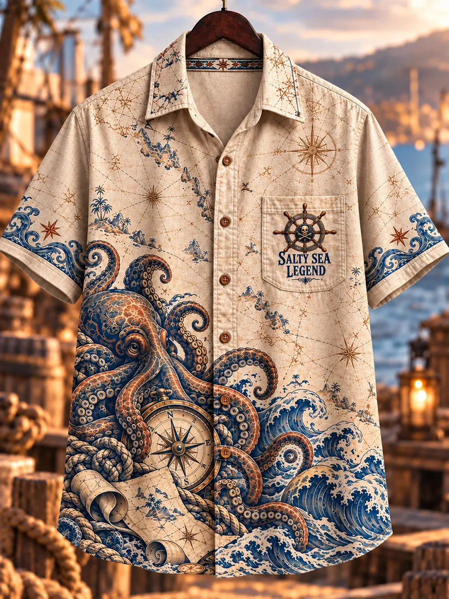 Salty Sea Legend Captain Nautical Graphic Shirt