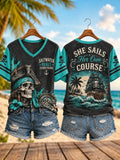 Women's Free Pirate Spirit Art Print T-Shirt
