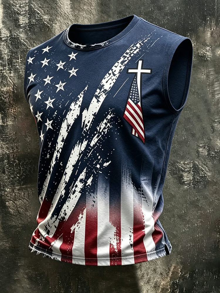 Men's 250th Anniversary Print Crew Neck Vest
