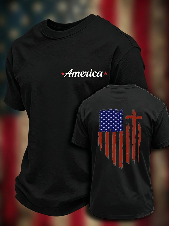 Men'S Casual Independent Flag Commemorative T-Shirt