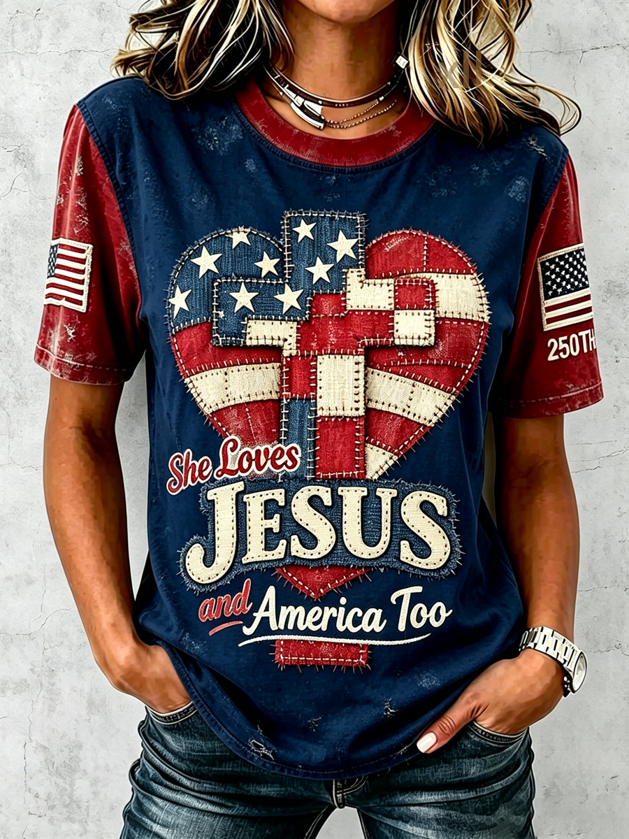 250th Anniversary Faith Printed Top for American Women