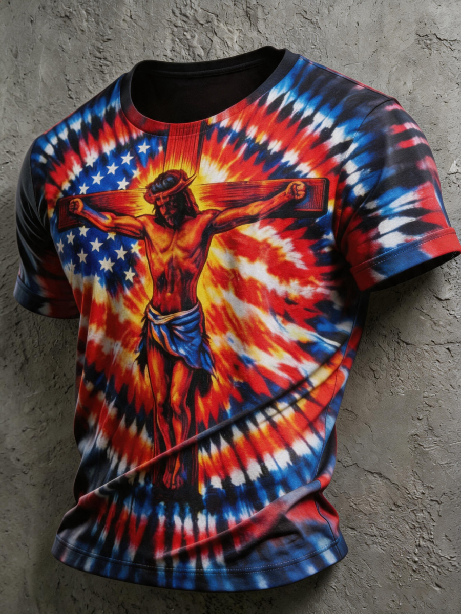 Jesus On The Cross Swirl Men'S All Over Print T-Shirt