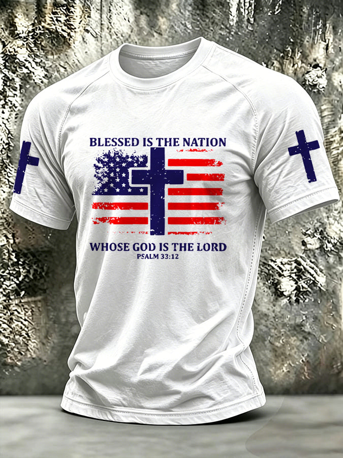 Men's 250th Anniversary Religious Belief Short Sleeve Patriotic T-shirt