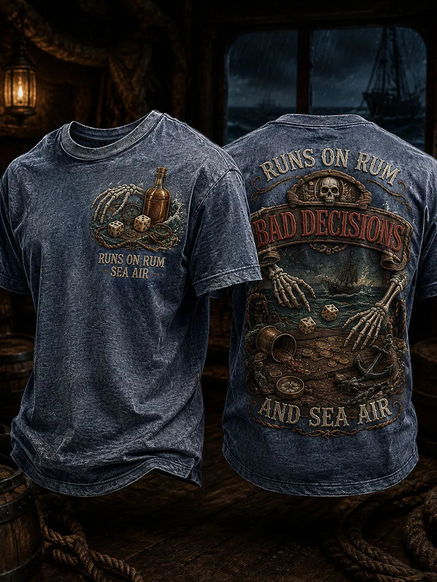 Men's "Runs On Rum Bad Decisions And Sea Air" T-shirts