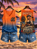 Women‘s "WHY BE A PRINCESS · WHEN YOU CAN BE A PIRATE · AND RULE THE SEAS" V-Neck Tank Top