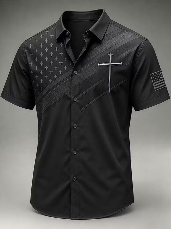 Men'S Faith Printed Casual Collar Shirt