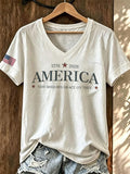 Women'S Faith American Flag Printed T-Shirt