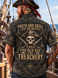 🏴‍☠️ "Youth and Skill" Charcoal Black Denim Pirate Shirt