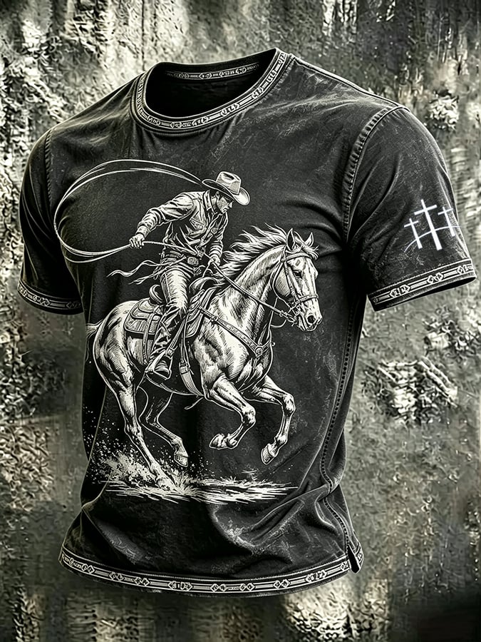 Men's Western Style Faith Printing  T-Shirts