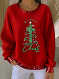 Women's Christmas Cross Print Casual Sweatshirt