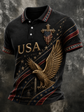 Men'S Retro Faith Casual Printed Cross Art Polo Shirt