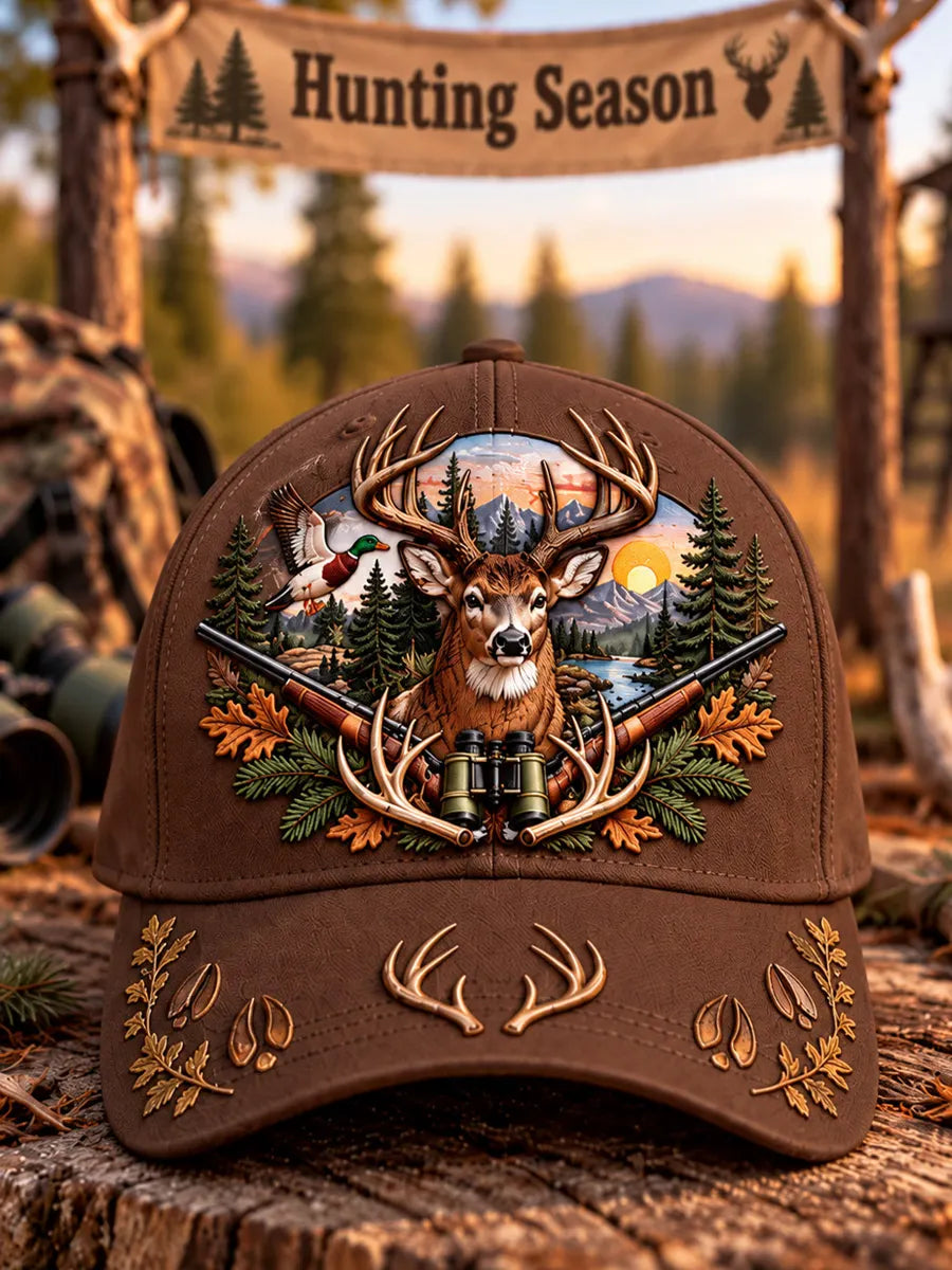 Retro Hunting Culture Print Casual Baseball Cap