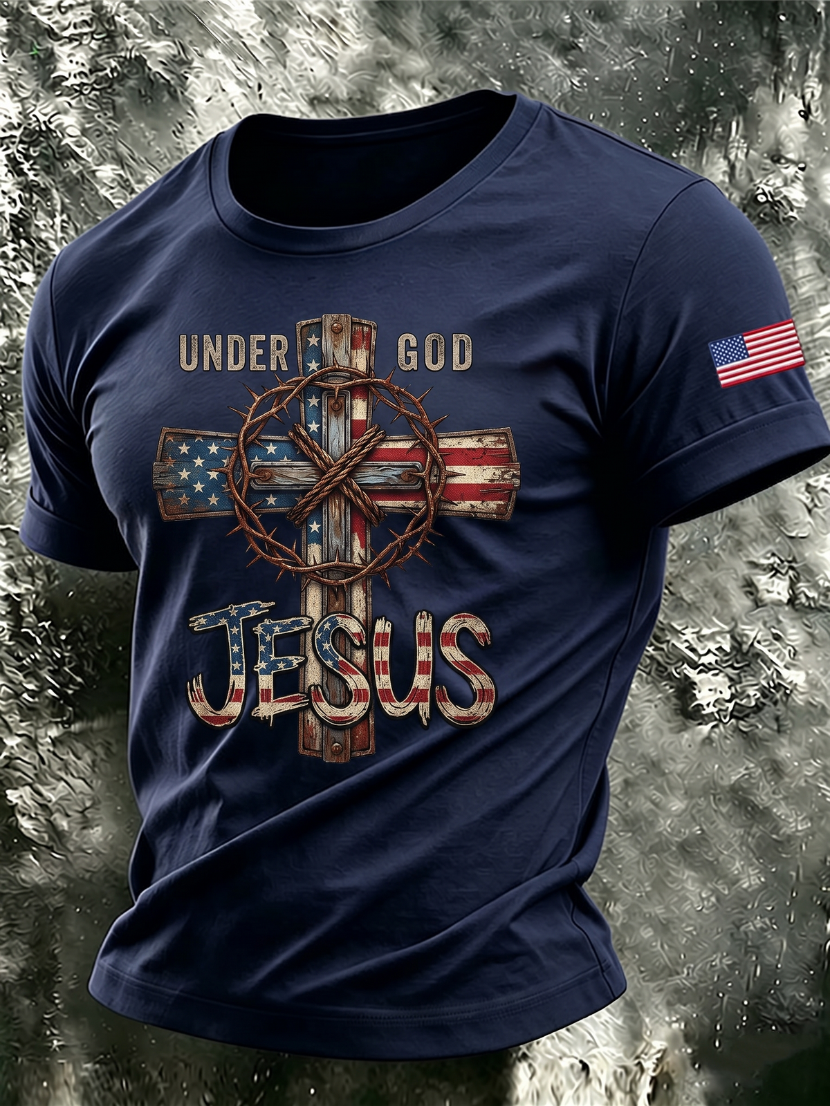 Men'S Jesus Cross Printed Casual T-Shirt