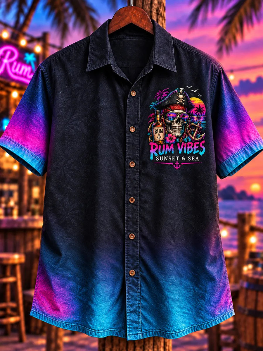 Runs On Rum, Bad Decisions & Sea Air Pirate Hawaiian Shirt