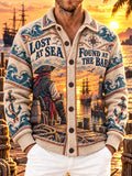 Lost at Sea Found at the Bar Pirate Sunset Men's Knit Cardigan