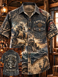 🏴‍☠️💀"Dark Sovereign" Captain Never Dies Denim Shirt