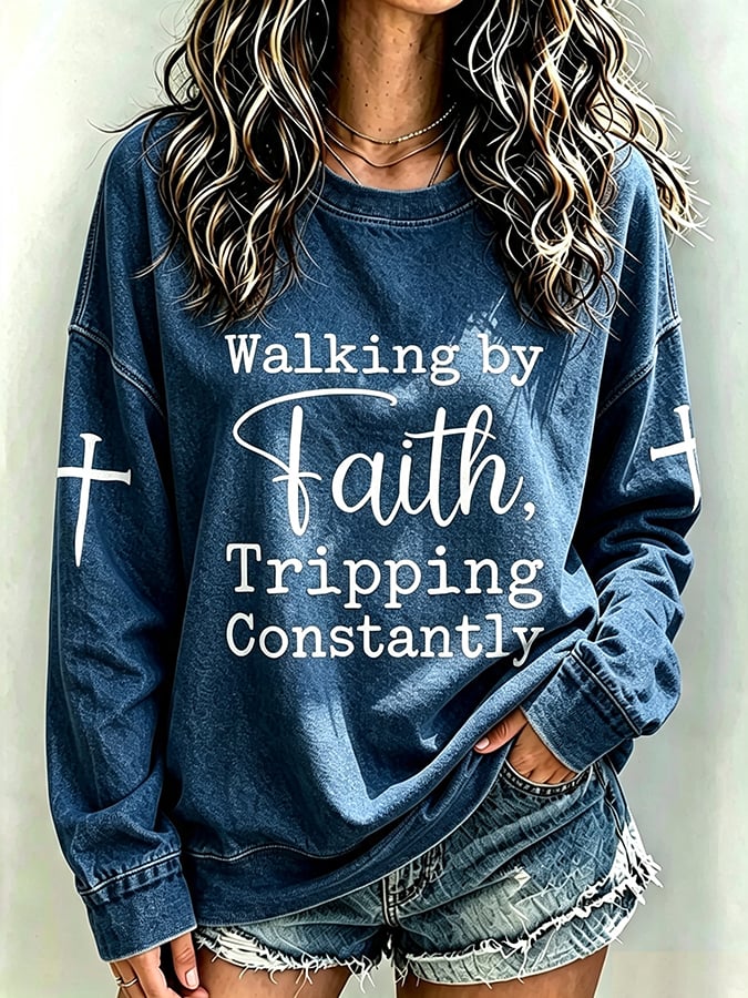 Women's   Faith  Print Top
