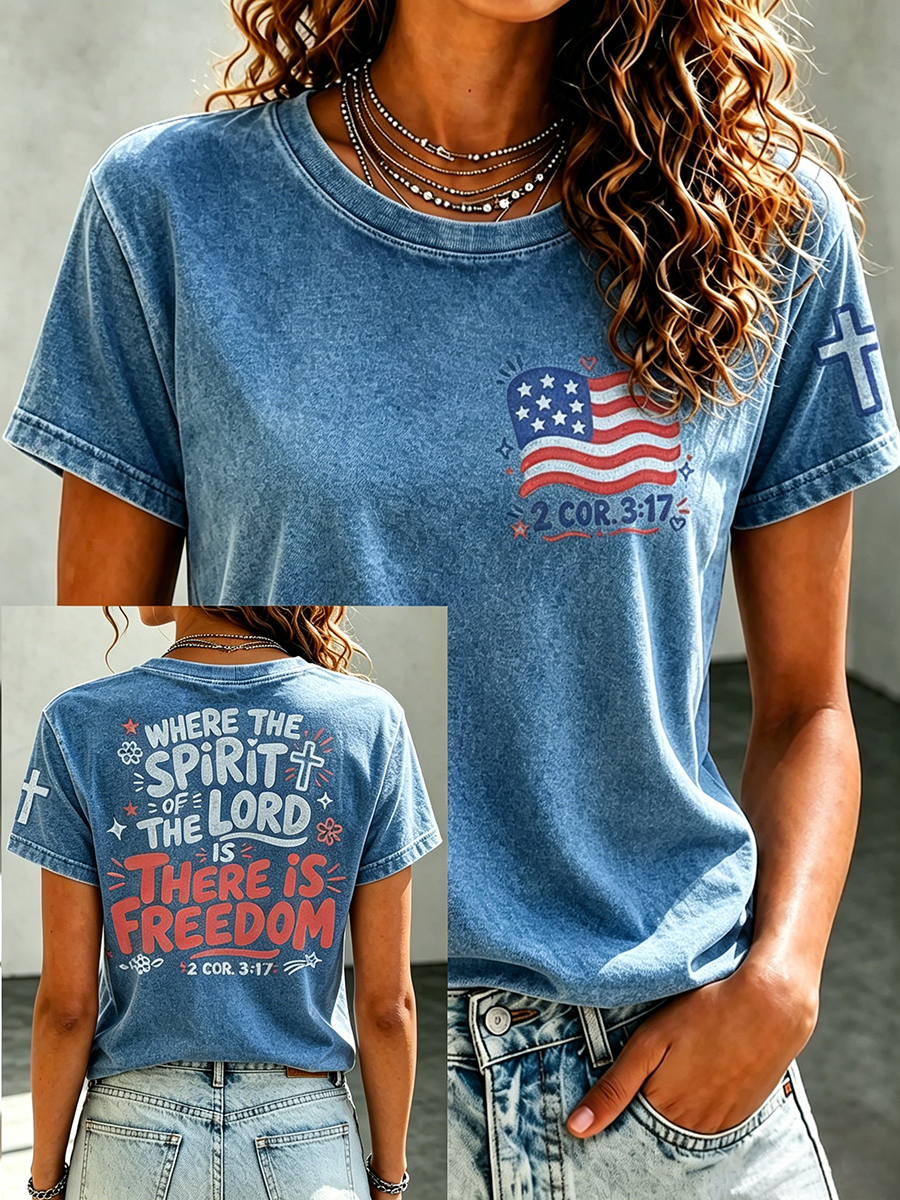 American Faith Jesus Memorial Printed Casual T-Shirt