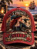Women's Pirate Queen Art Printed Baseball Cap