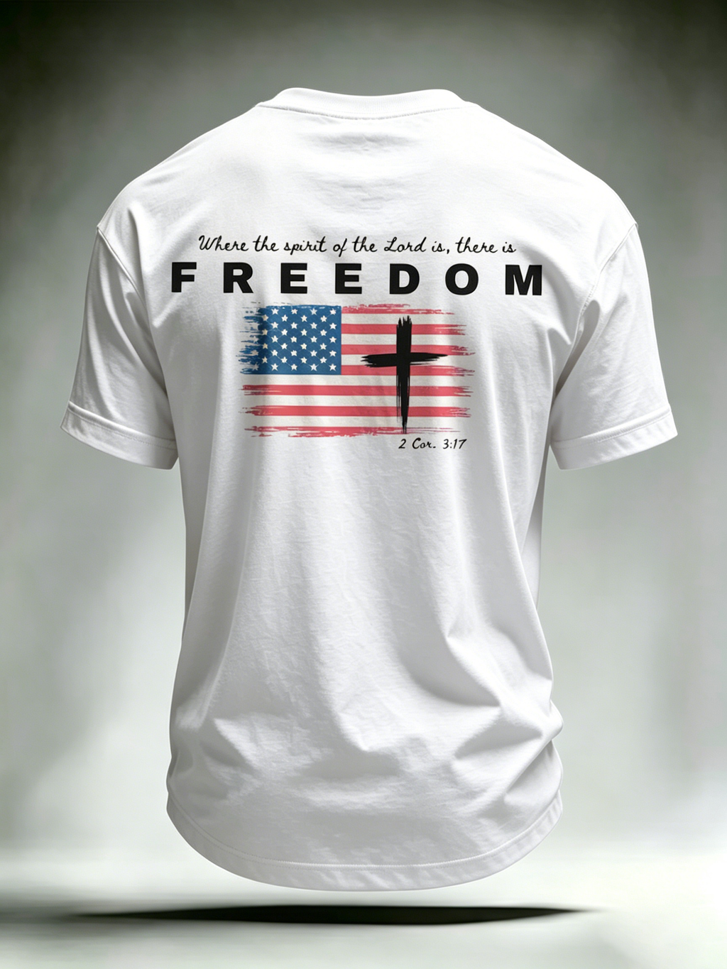 Freedom Faith Printed Round Neck T-Shirt From The United States