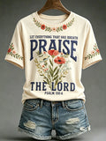 Women'S Retro Faith Printed Round Neck T-Shirt