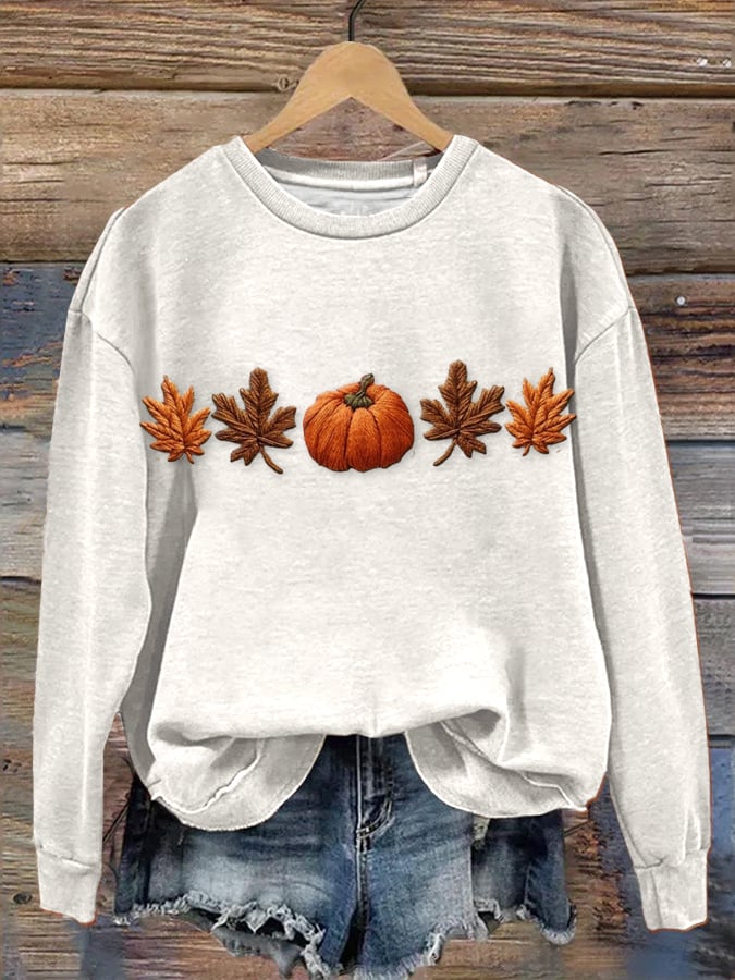 Women's Halloween Pumpkin Print Sweatshirt