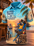 Men’s Retired Pirate Parrot Hammock Short Sleeve Polo Shirt